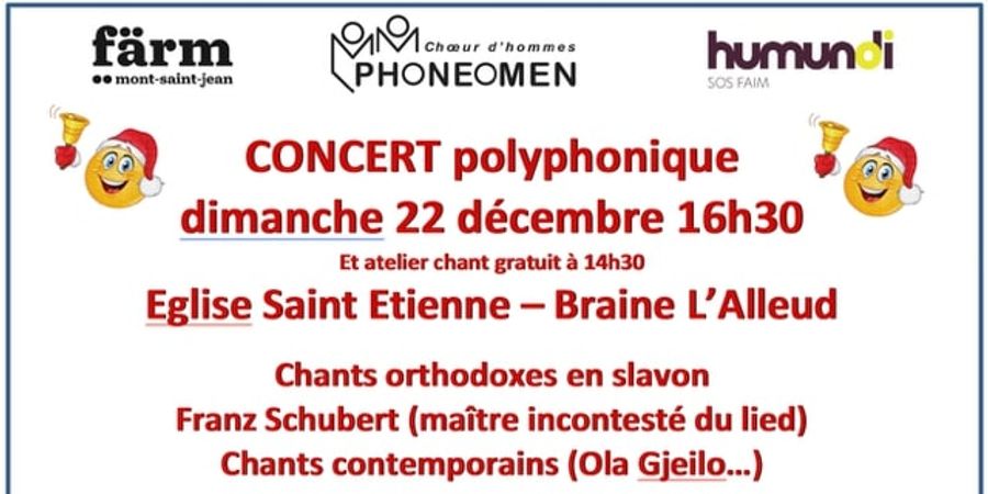 image - Concert Phoneomen choeur d'hommes au profit d'Humundi