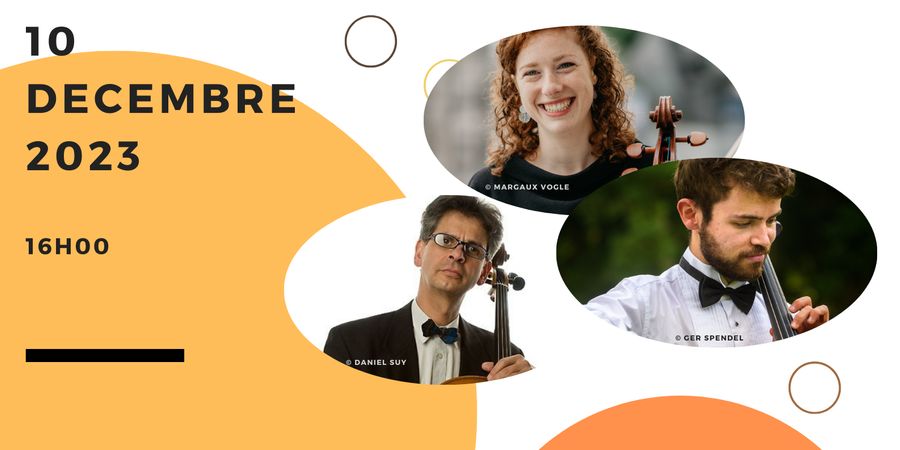 image - Trio de violoncelles (G. Cerviño Wood, C. Ledocq & A. Bughin)