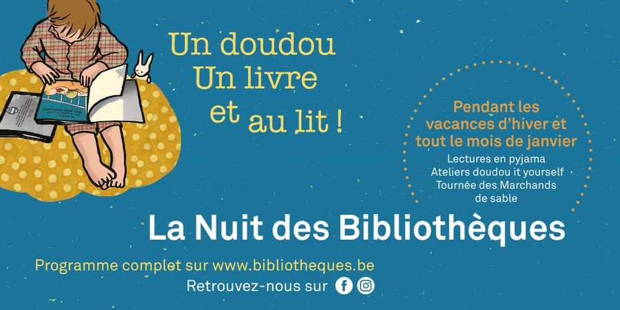 image - La Nuit des Bibliothèques. Un doudou, un livre et au lit !