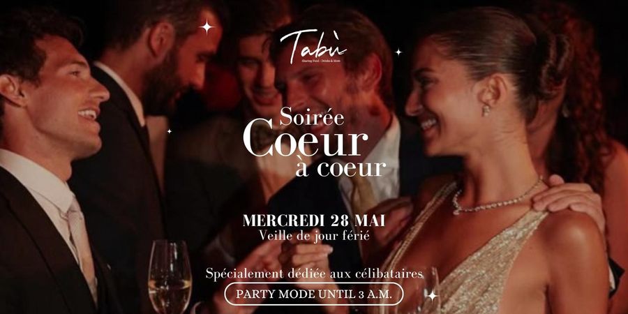 image - Soirée rencontres en live 30+ & Speed Dating au Tabù | Mercredi 28 mai